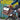 Small dog riding in the brown bicycle carrier seat outdoors