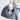Dog carried in the grey car seat used as a shoulder carry bag