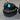 Black-frame dog goggles with blue mirrored lens and carry case