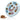 Light blue dog puzzle feeding bowl with pastel sliding pieces and kibble