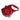 Red dog walking leash with built-in water bottle and collapsible bowl popped out