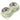 Green double pet bowl with dimensions 24.5 x 13.5 x 4.6 cm