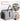 Double fixation system with head-restraint straps and seat belt securing the dog crate