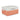 Coral orange personalised pet storage basket with white top band