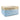 Light blue personalised pet storage basket with heart accents and rope handles