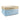 Light blue personalised pet storage basket with paw-print name band