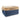 Navy blue personalised fabric pet storage basket with cotton rope handles