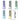 Five pet finger toothbrush colours with size marked 74mm length