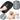 Pet hair remover grooming glove worn on hand with dog and cat