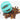 Teal rubber feeding ball dispensing kibble and treats