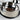 Close-up of a stainless steel pet bowl with bonded black anti-slip rubber base ring